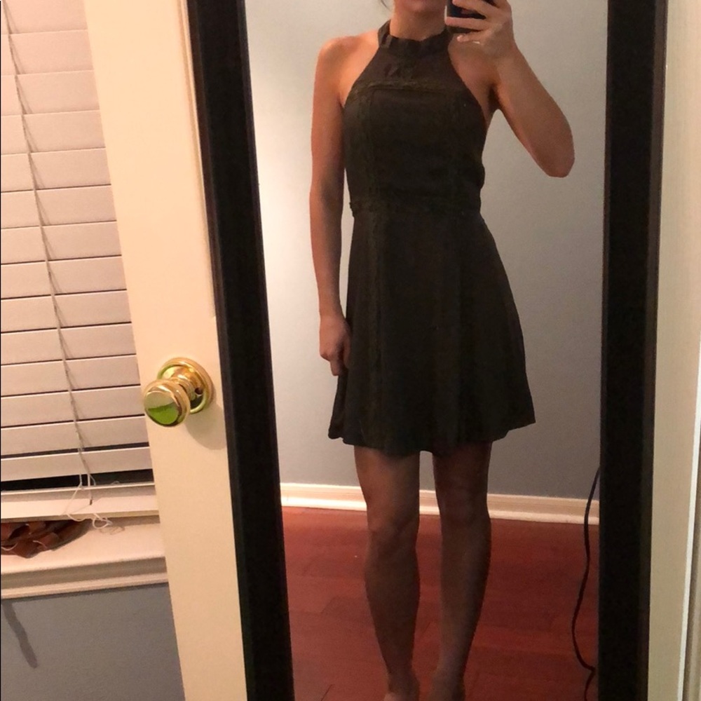 Homage from Los Angeles Olive green backless dress